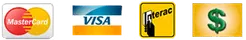 Mastercard, Visa, Interac et argent comptant